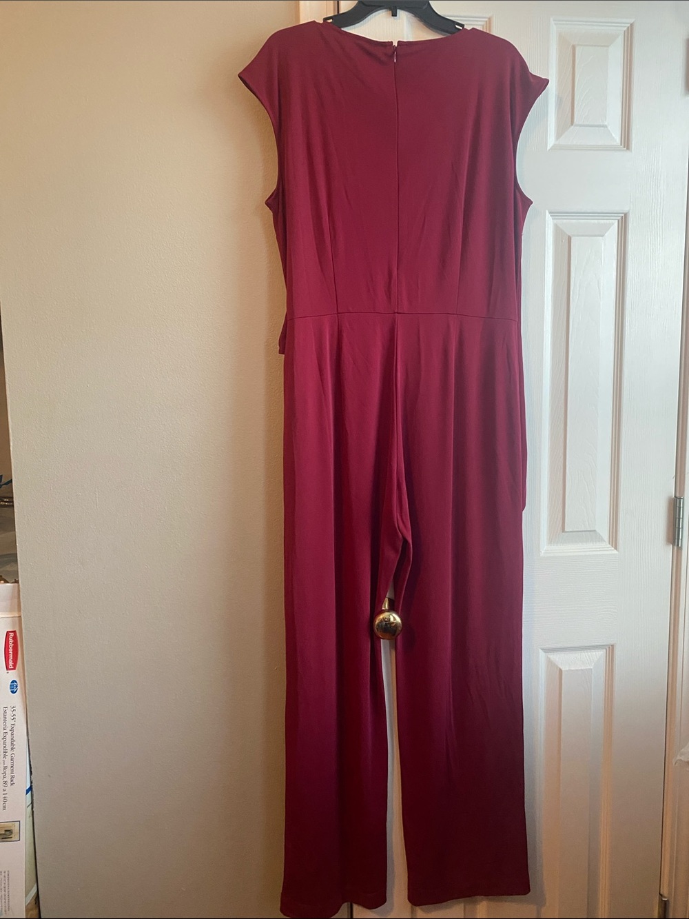 Sleeveless Wine maroon Jumpsuit with Side Tie - Picture 3 of 3
